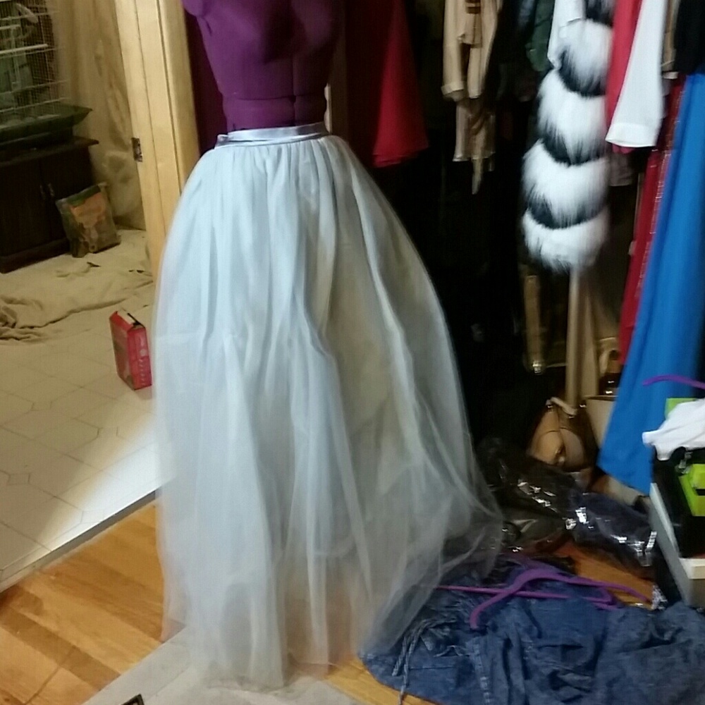 Nasty Gal Silver Tulle Skirt - Picture 3 of 4
